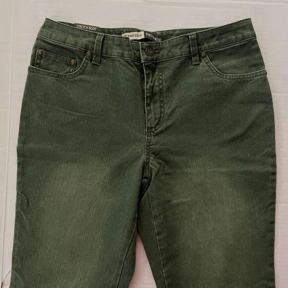 New St. John's Bay Green Jeans Womens Size 10 Bootcut Mid Rise Stretch Casual - Picture 2 of 14